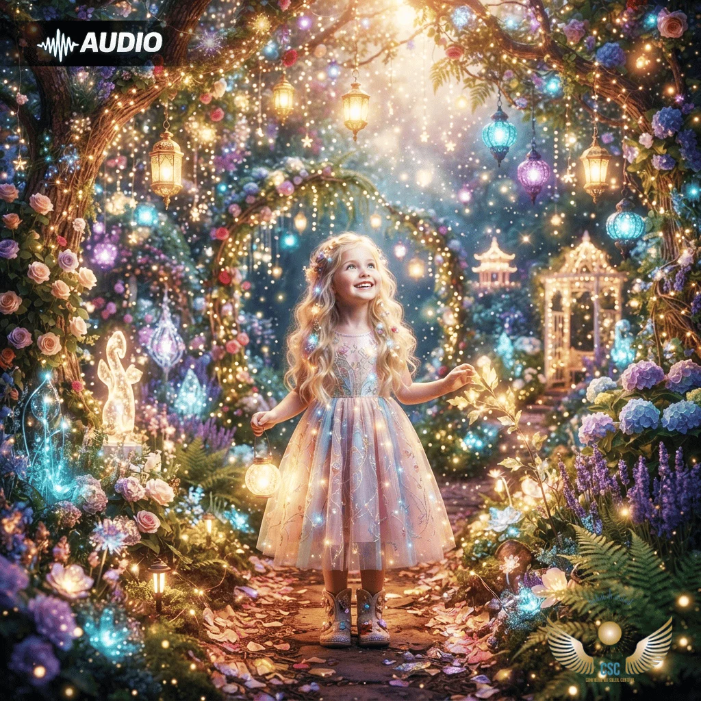 Audio MP3 hypnose enfant lâcher-prise confiance en soi – Maëlyne et le jardin aux mille lumières – Arkiel Hypnose